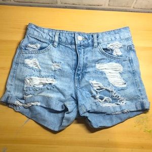 H&M Ripped Distressed Jean Shorts